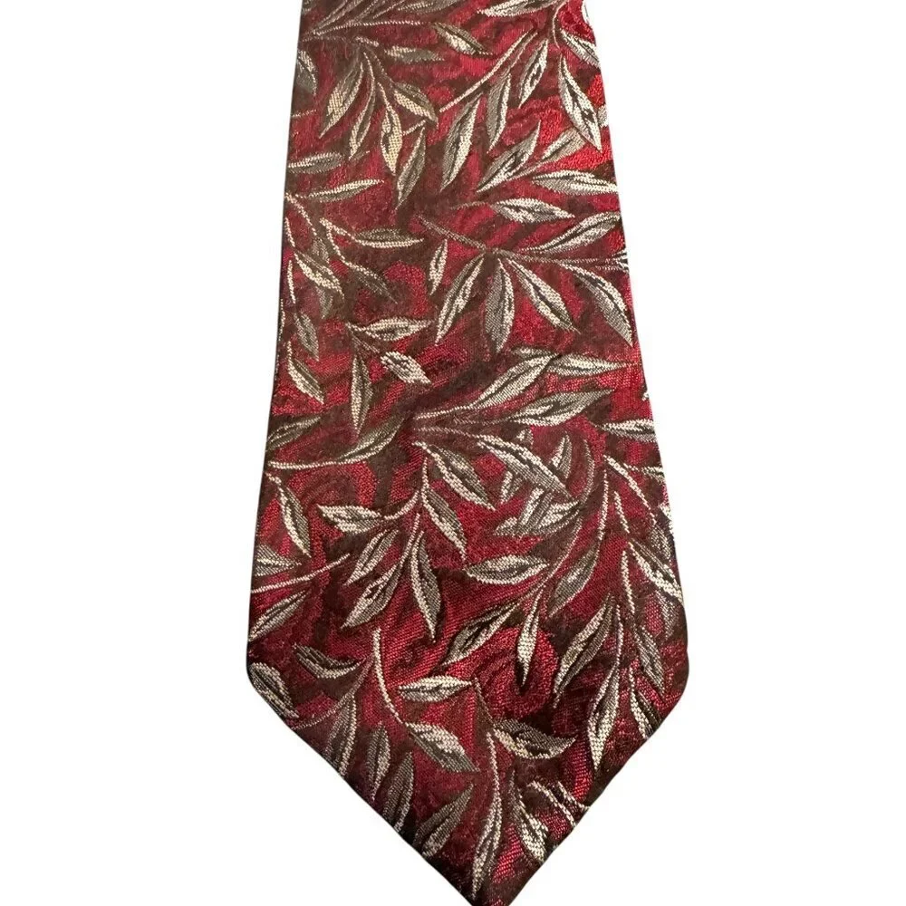 Oscar de la Renta Neckwear—Classic Silk Designer Leaf Nature Luxury
